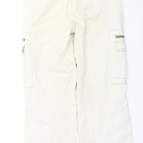 V'cocca Womens Ivory Cotton Straight Jeans Size 32 in L26 in Regular Zip