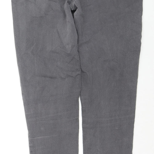 Marks and Spencer Womens Grey Cotton Skinny Jeans Size 14 L30 in Regular Zip