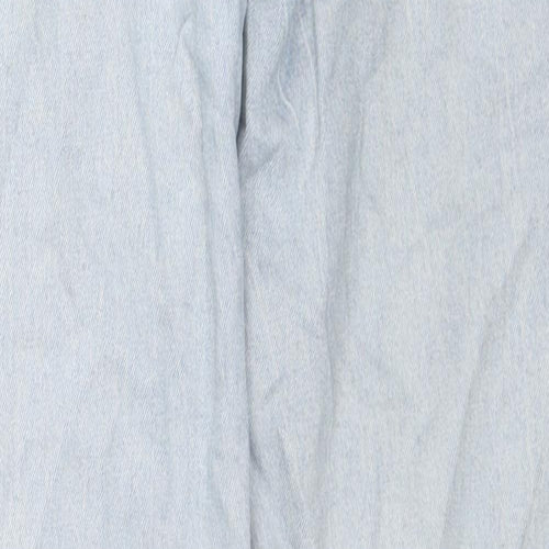 H&M Girls Blue Colourblock Cotton Straight Jeans Size 9-10 Years L24 in Regular Zip