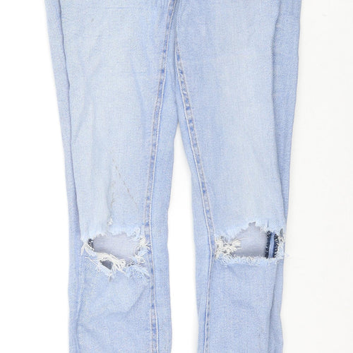 New Look Womens Blue Cotton Skinny Jeans Size 10 L28 in Regular Zip