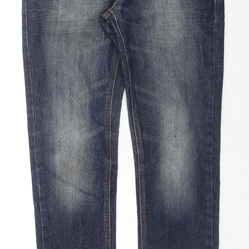 NEXT Boys Blue Cotton Straight Jeans Size 11 Years L27 in Regular Zip