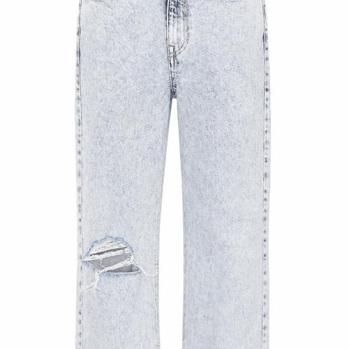 New Look Womens Blue Cotton Straight Jeans Size 4 L23 in Regular Zip