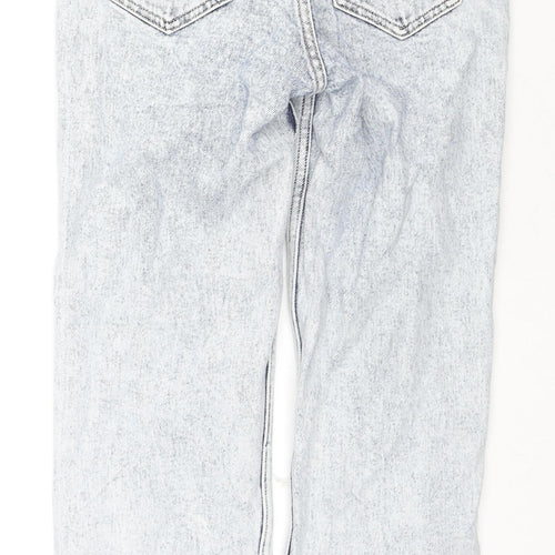 New Look Womens Blue Cotton Straight Jeans Size 4 L23 in Regular Zip