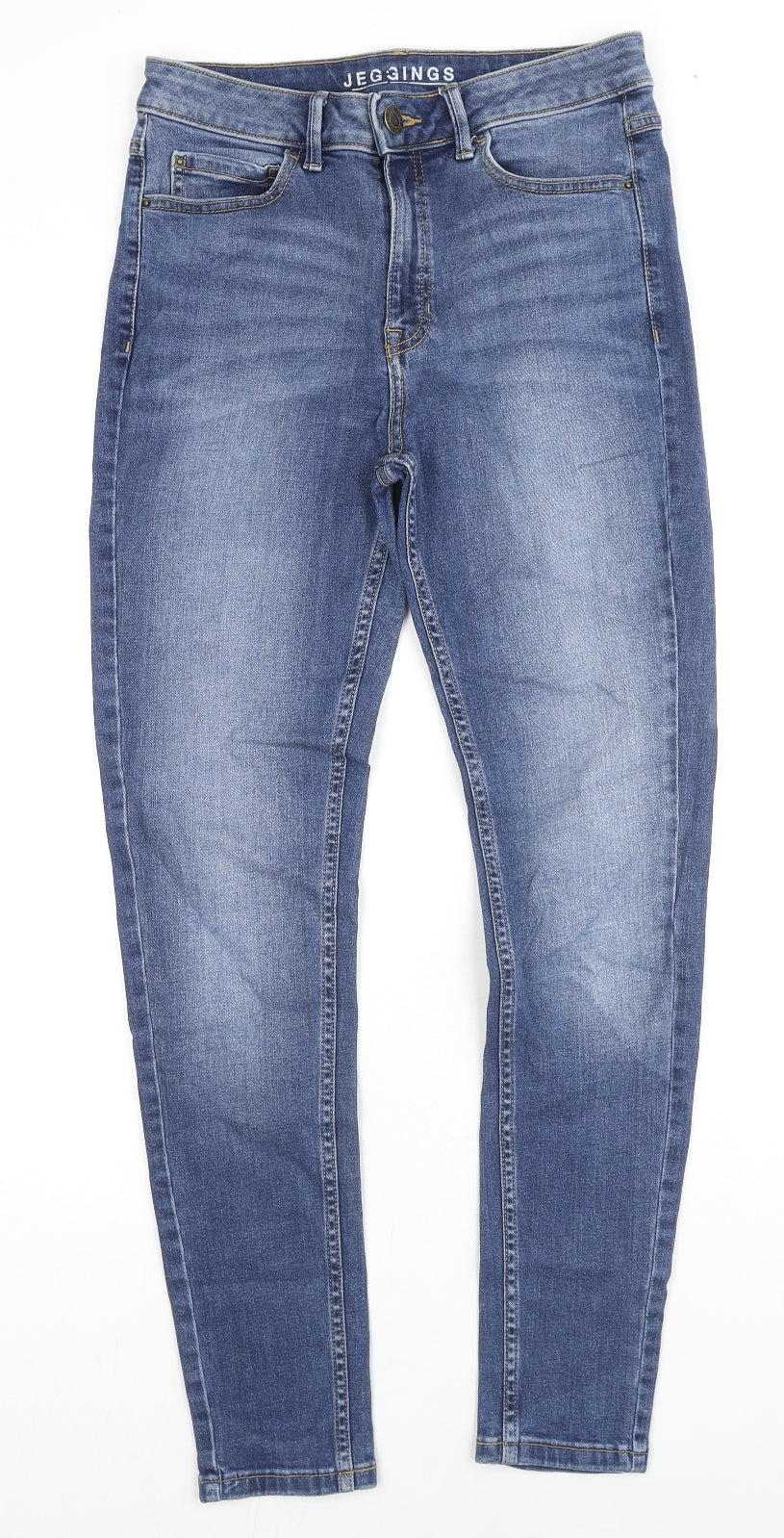 Marks and Spencer Womens Blue Cotton Jegging Jeans Size 10 L29 in Regular Zip