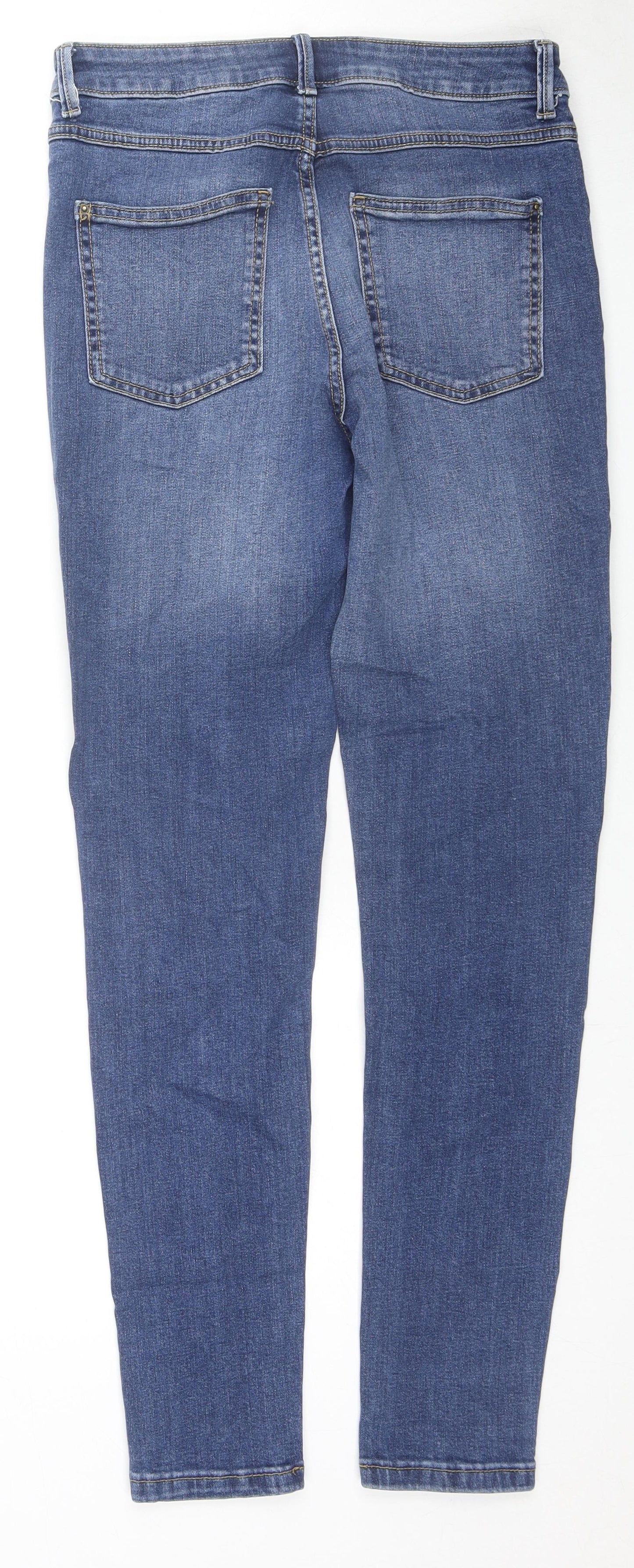 Marks and Spencer Womens Blue Cotton Jegging Jeans Size 10 L29 in Regular Zip