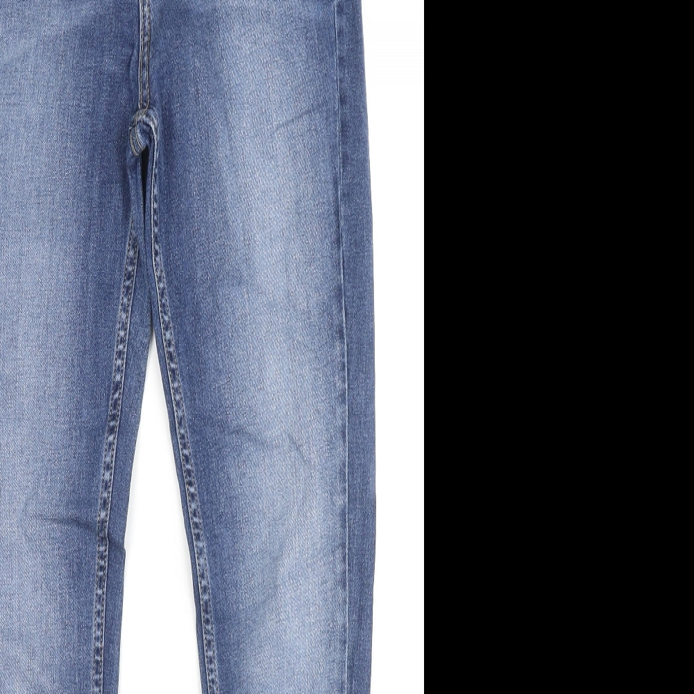 Marks and Spencer Womens Blue Cotton Jegging Jeans Size 10 L29 in Regular Zip