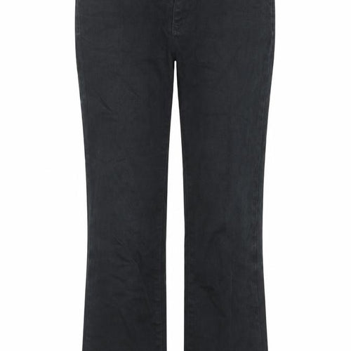 Marks and Spencer Womens Black Cotton Straight Jeans Size 10 L23 in Regular Zip