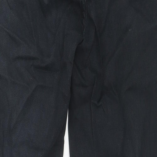 Marks and Spencer Womens Black Cotton Straight Jeans Size 10 L23 in Regular Zip