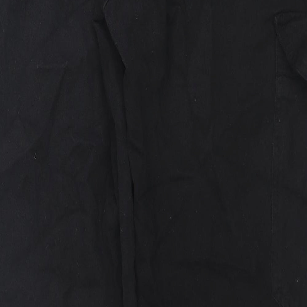 Zara Womens Black Cotton Straight Jeans Size 12 L30 in Regular Zip - Cargo Style