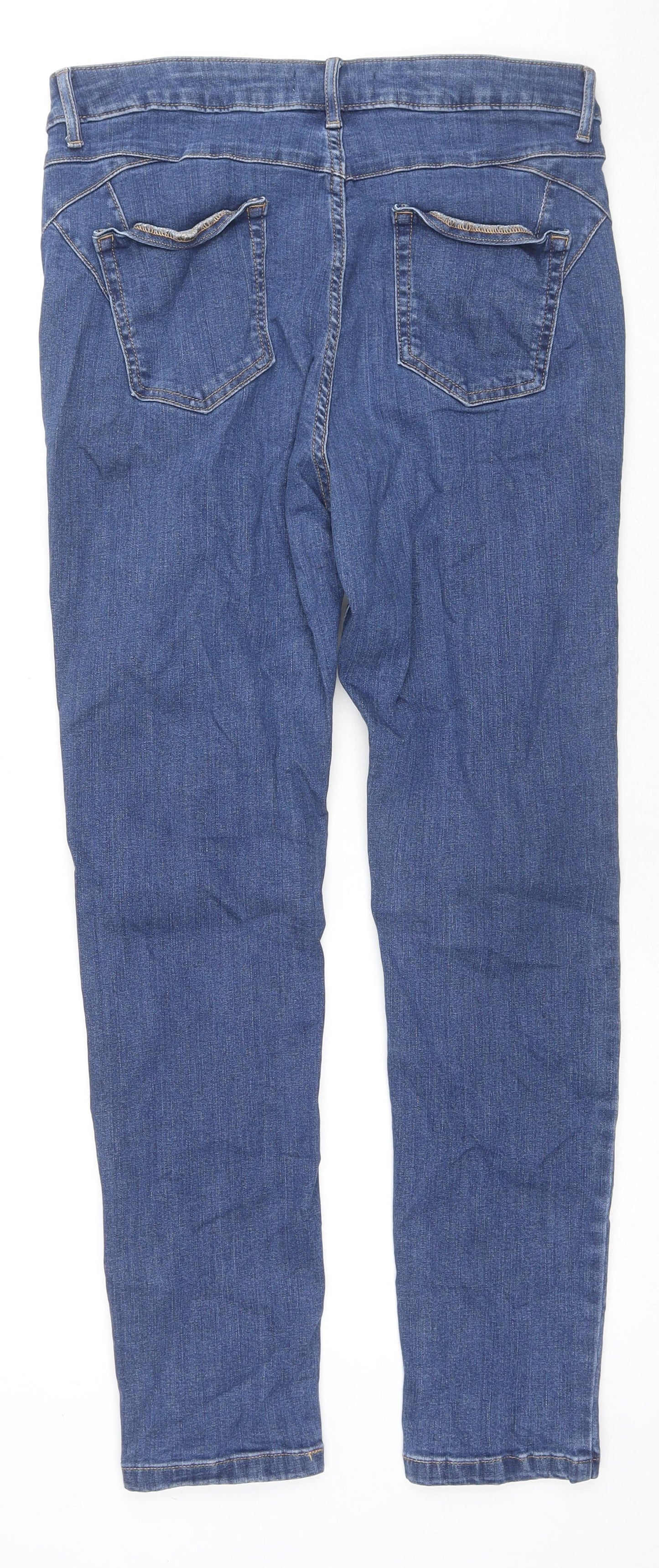Marks and Spencer Womens Black Cotton Skinny Jeans Size 12 L27 in Regular Zip
