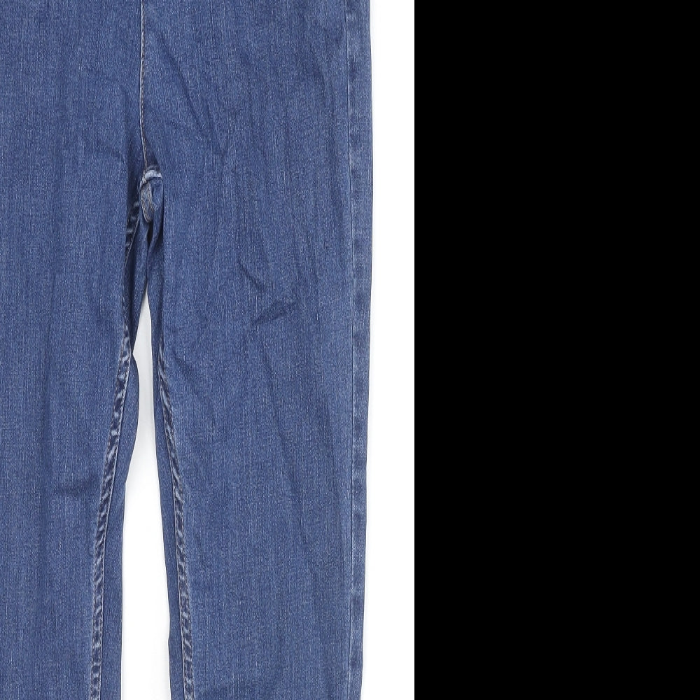 Marks and Spencer Womens Black Cotton Skinny Jeans Size 12 L27 in Regular Zip