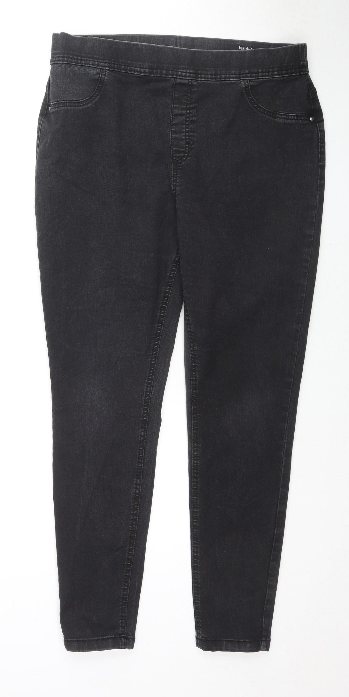 TU Womens Black Cotton Jegging Jeans Size 18 L28 in Regular