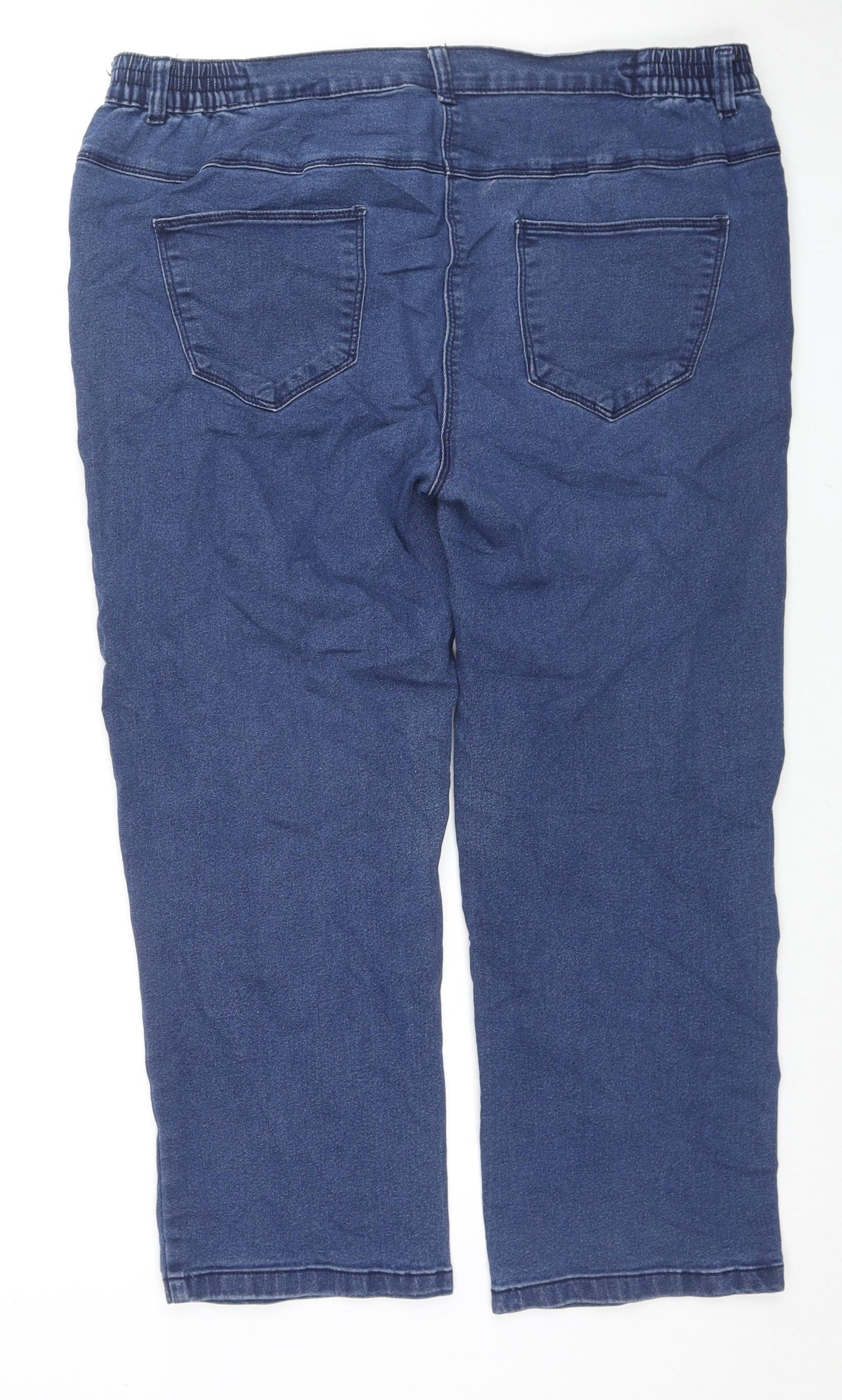 Bonmarché Womens Blue Cotton Straight Jeans Size 18 L23 in Regular Zip