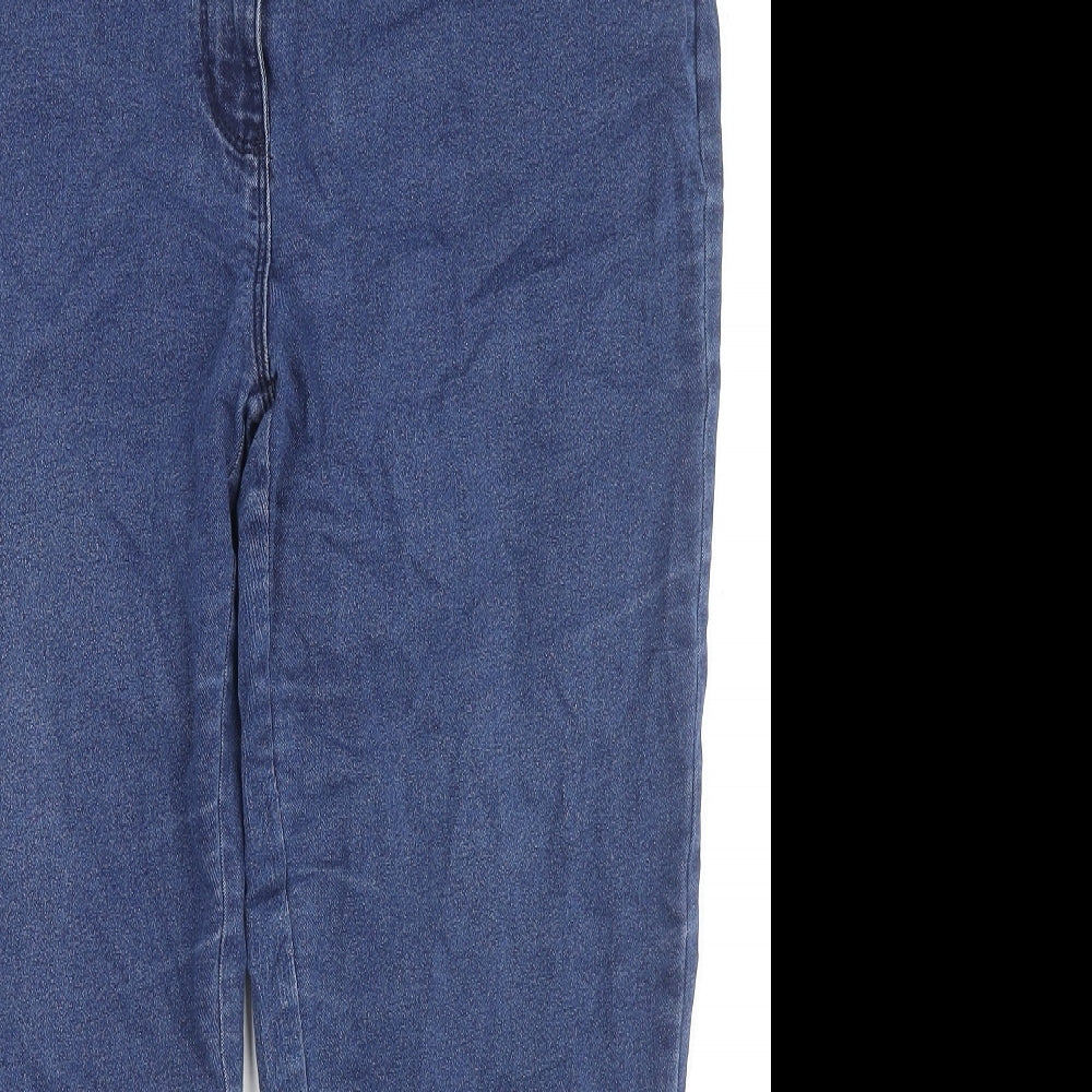 Bonmarché Womens Blue Cotton Straight Jeans Size 18 L23 in Regular Zip