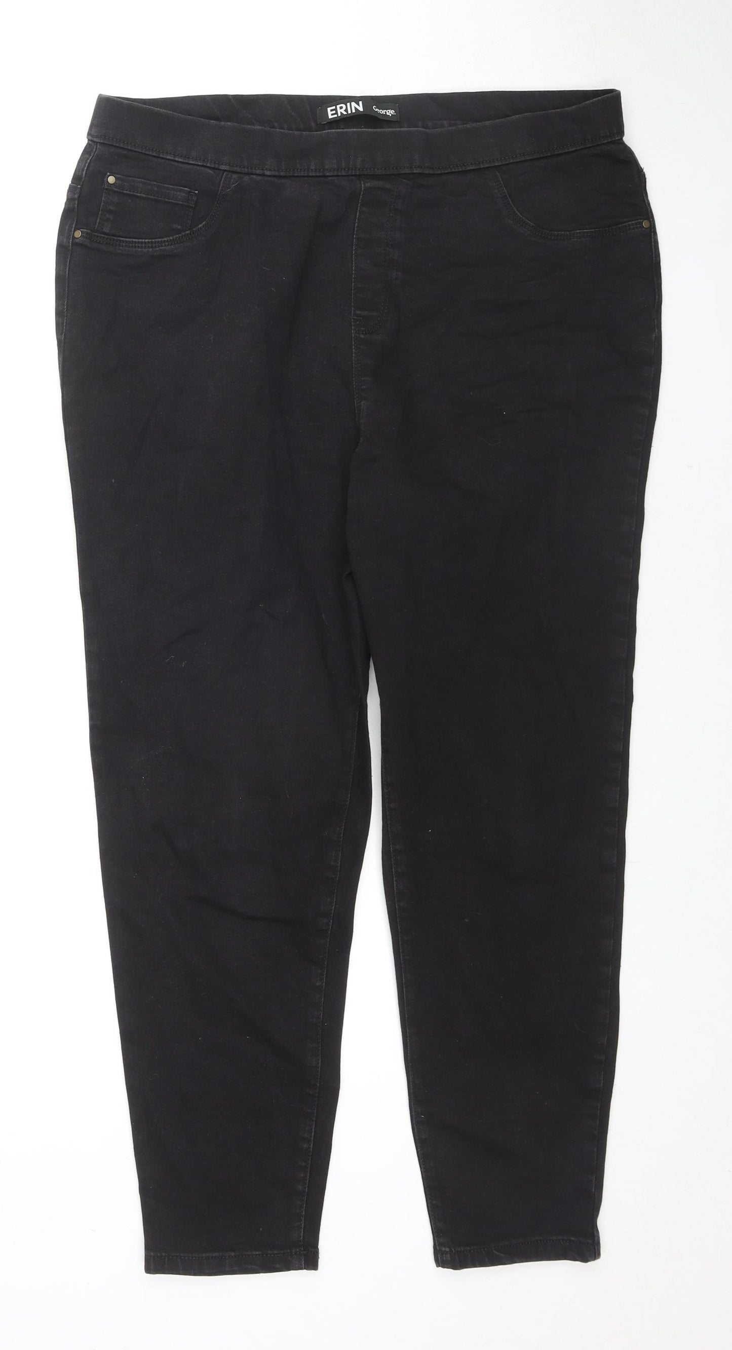 George Womens Black Cotton Jegging Jeans Size 18 L26 in Regular