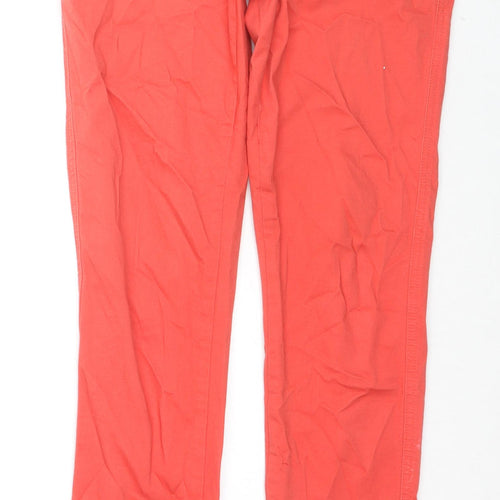 NEXT Womens Red Cotton Skinny Jeans Size 12 L32 in Regular Zip