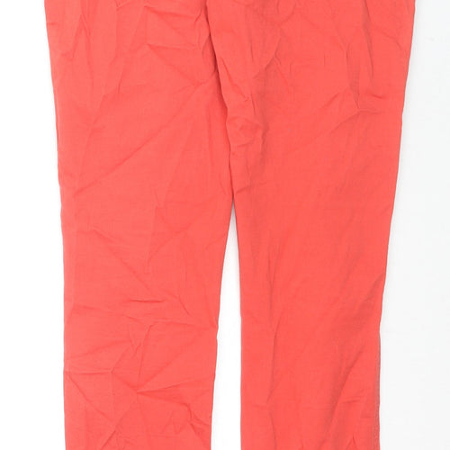 NEXT Womens Red Cotton Skinny Jeans Size 12 L32 in Regular Zip