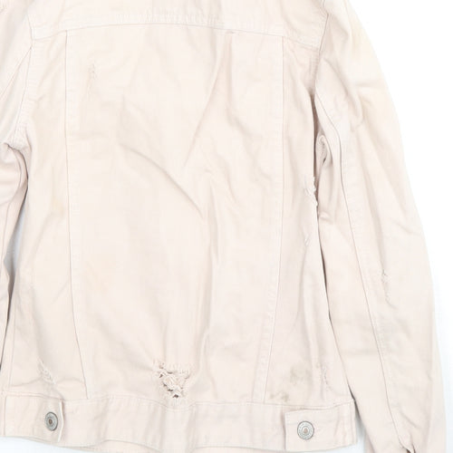 Denim & Co. Womens Beige Jacket Size 4 Button