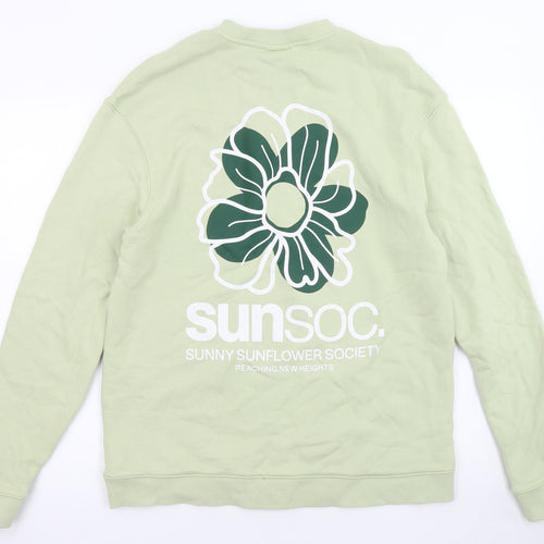 H&M Mens Green Cotton Pullover Sweatshirt Size M