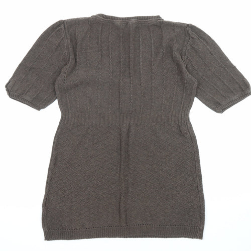 Fat Face Womens Brown Scoop Neck Cotton Pullover Jumper Size 10