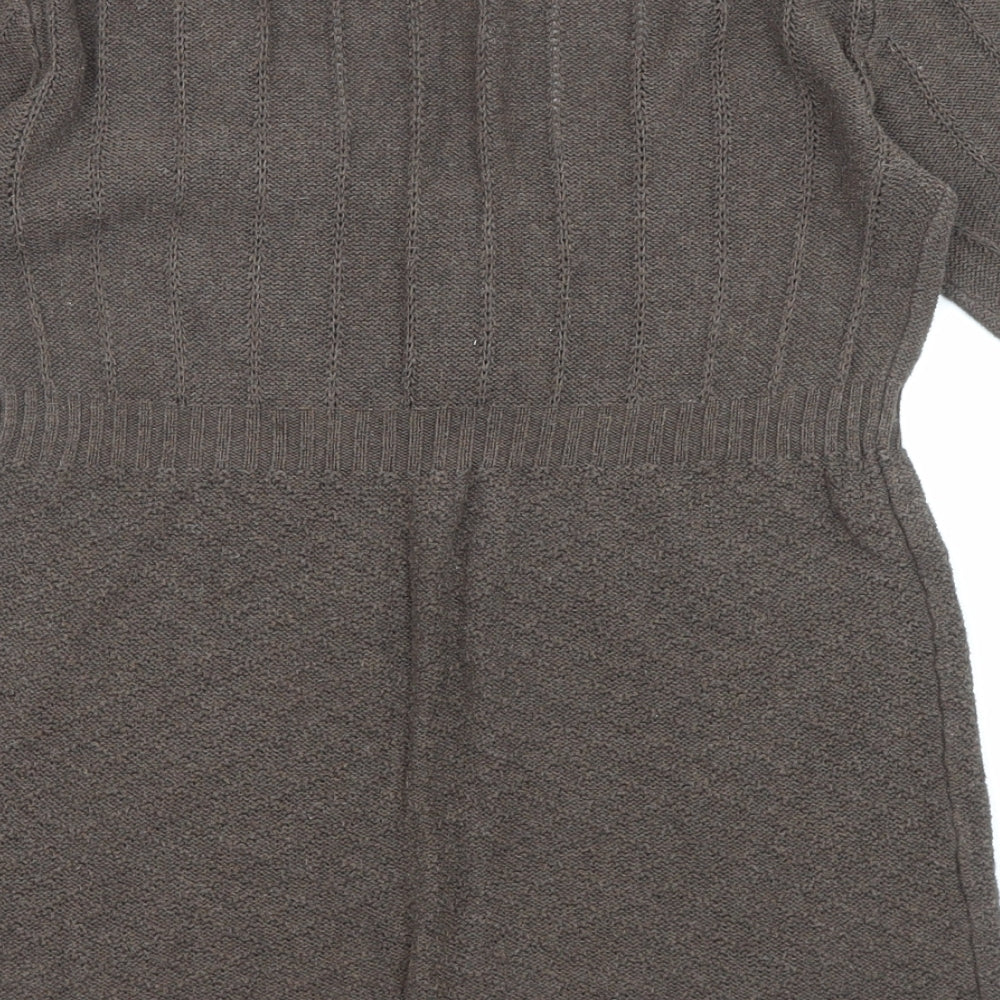 Fat Face Womens Brown Scoop Neck Cotton Pullover Jumper Size 10