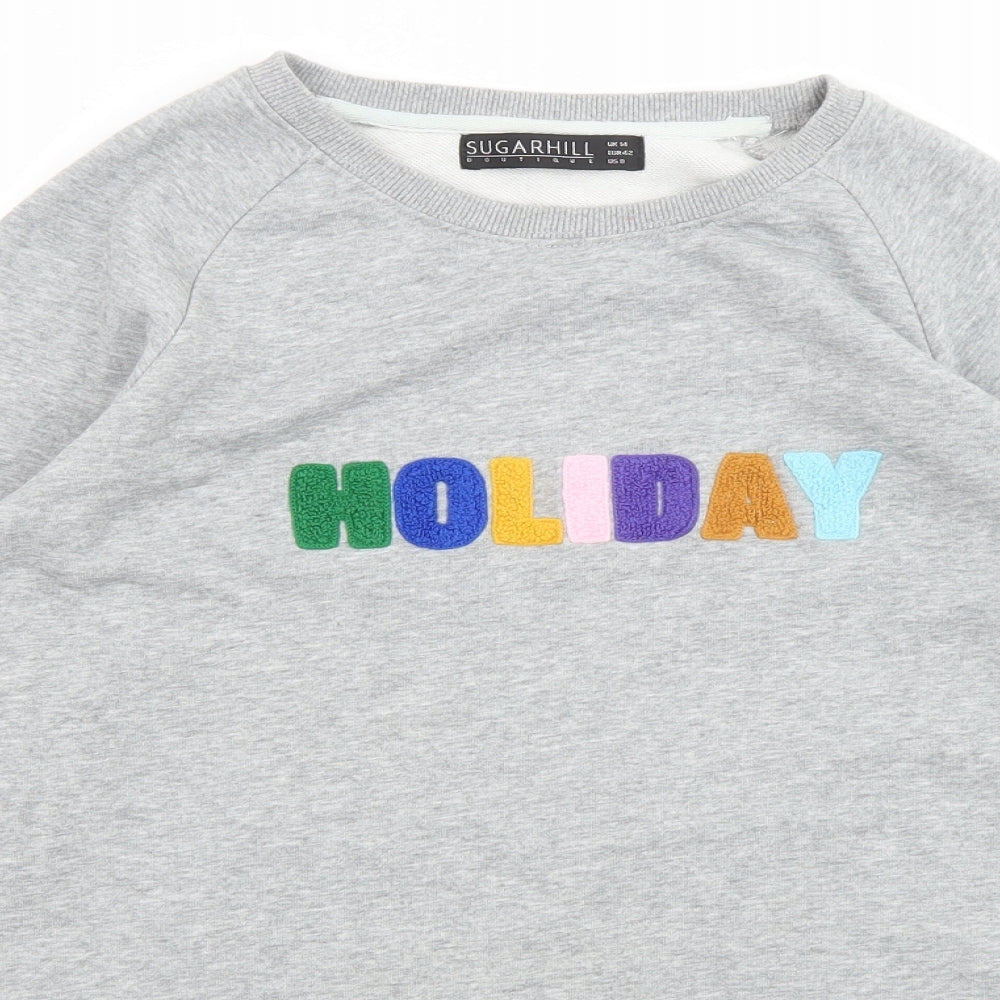Sugarhill Womens Grey Cotton Pullover Sweatshirt Size 14 Pullover - Holiday
