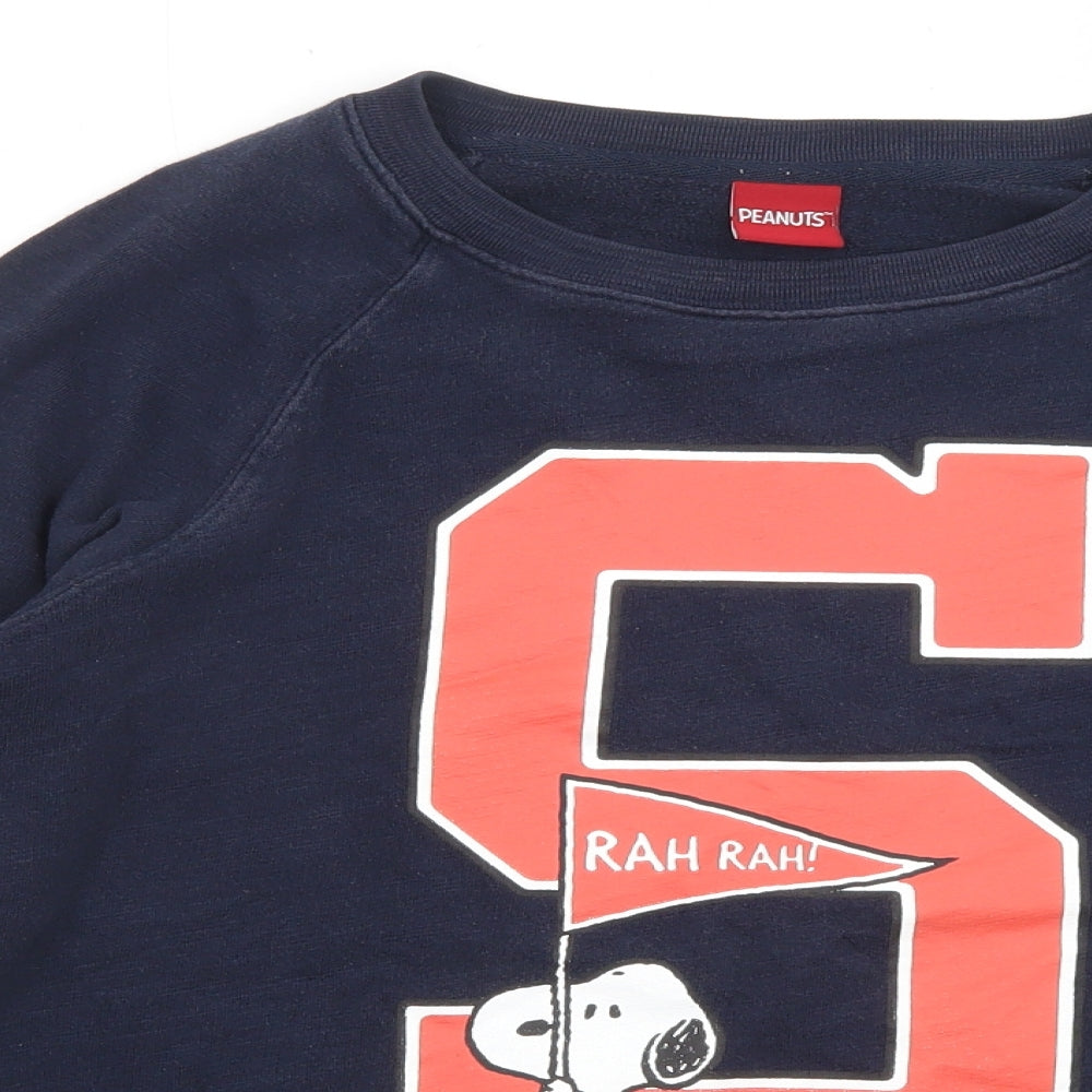 Marks and Spencer Womens Blue Cotton Pullover Sweatshirt Size 14 Pullover - Peanuts