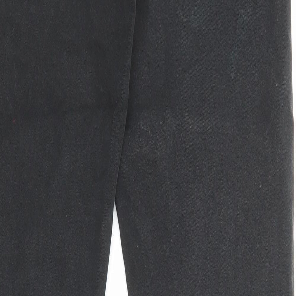 River Island Mens Black Cotton Straight Jeans Size 28 in L34 in Regular Zip - Pockets