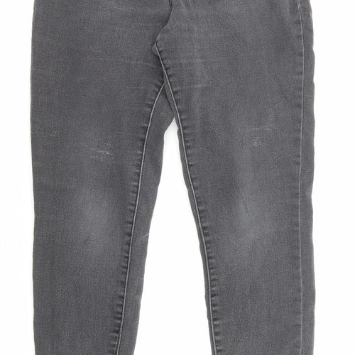Denim & Co. Womens Grey Cotton Skinny Jeans Size 12 L27 in Regular Zip - Pockets