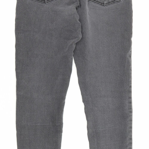 Denim & Co. Womens Grey Cotton Skinny Jeans Size 12 L27 in Regular Zip - Pockets