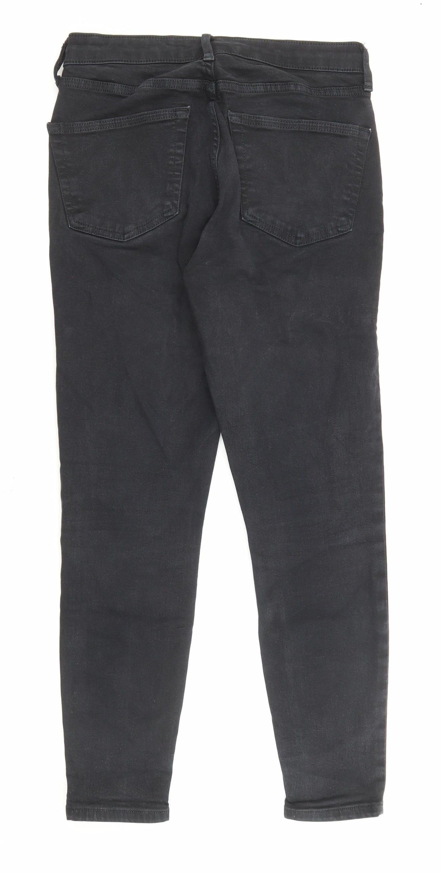 Topshop Womens Black Cotton Skinny Jeans Size 28 in L30 in Regular Zip - Pockets
