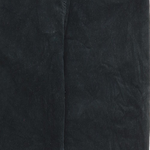 Marks and Spencer Womens Black Cotton Trousers Size 12 L29 in Regular Zip - Pockets