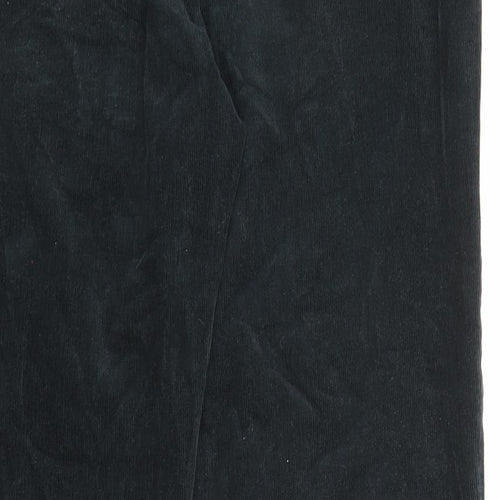 Marks and Spencer Womens Black Cotton Trousers Size 12 L29 in Regular Zip - Pockets