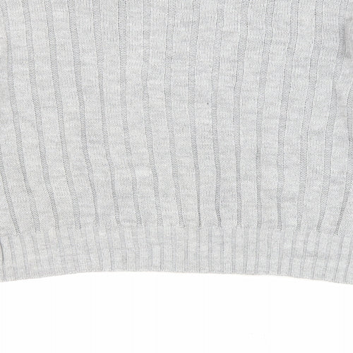 Boohoo Womens Grey Round Neck Acrylic Pullover Jumper Size 12