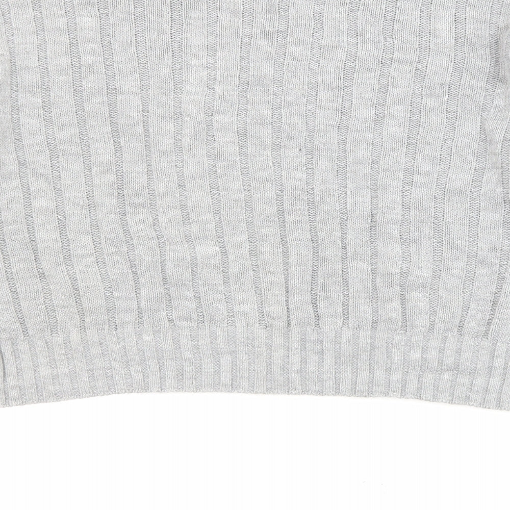 Boohoo Womens Grey Round Neck Acrylic Pullover Jumper Size 12