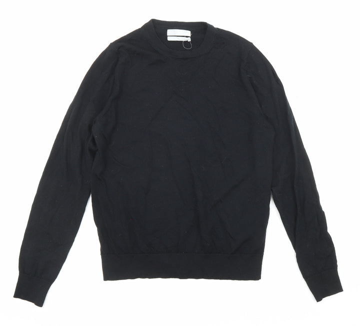Marks and Spencer Womens Black Round Neck Acrylic Pullover Jumper Size 14