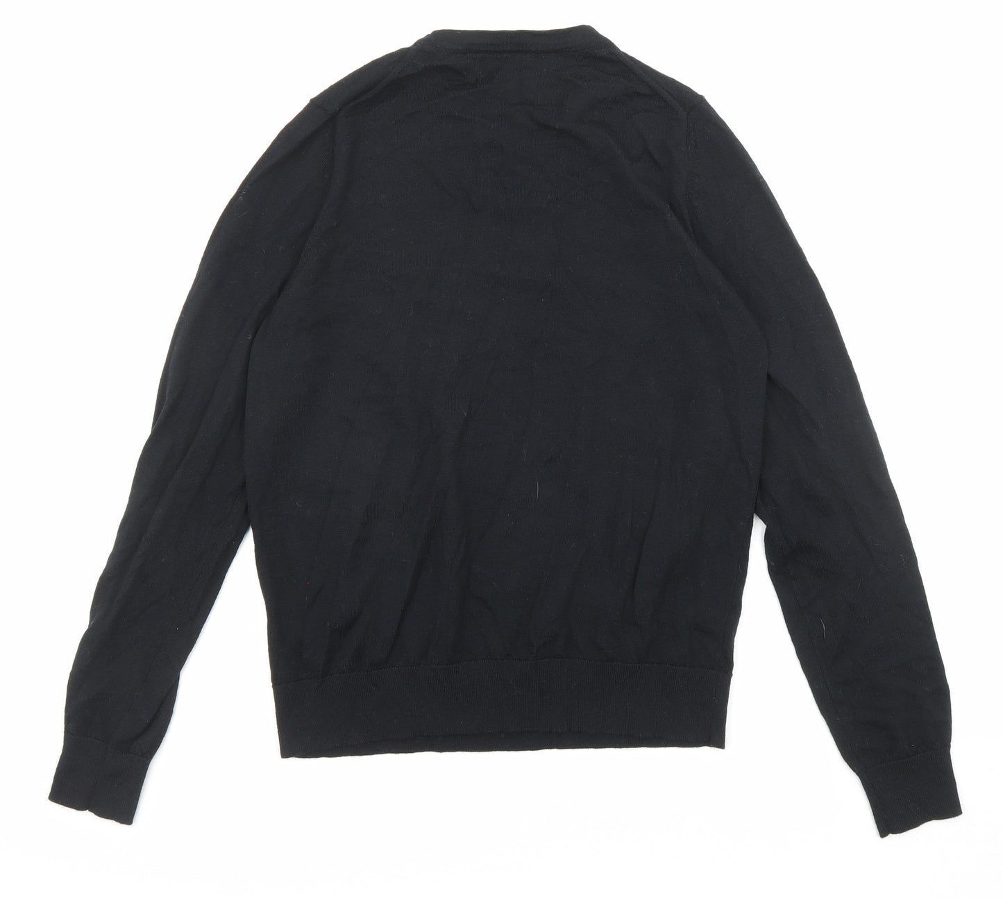 Marks and Spencer Womens Black Round Neck Acrylic Pullover Jumper Size 14