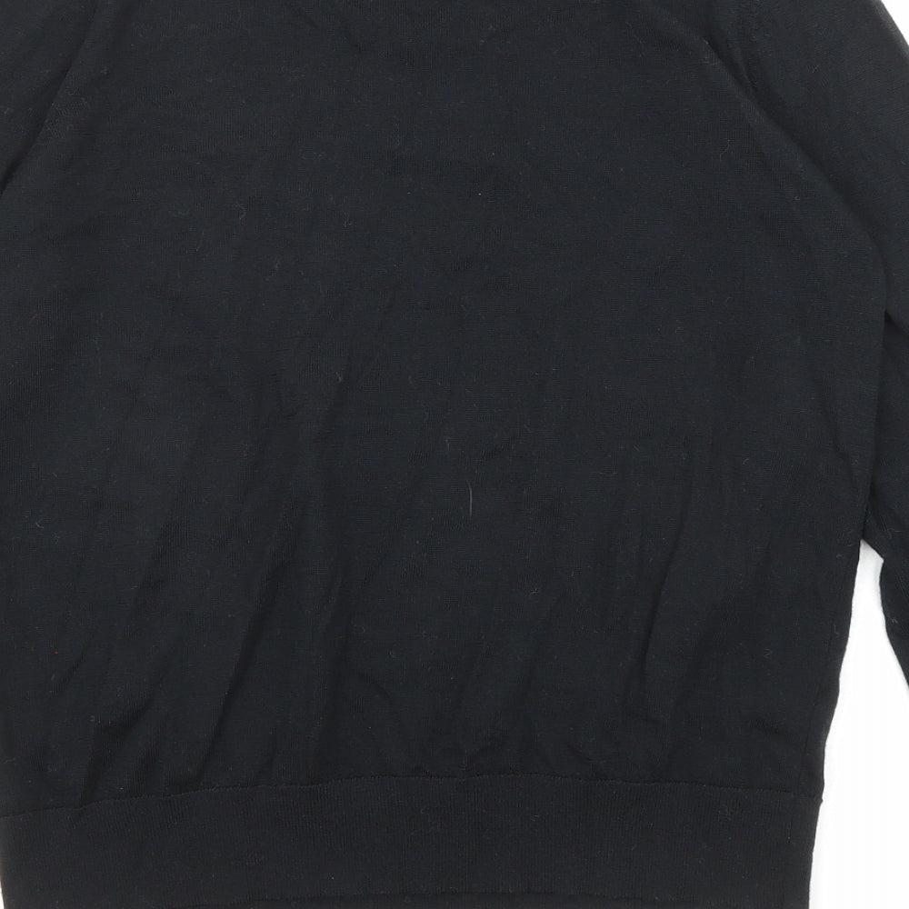 Marks and Spencer Womens Black Round Neck Acrylic Pullover Jumper Size 14