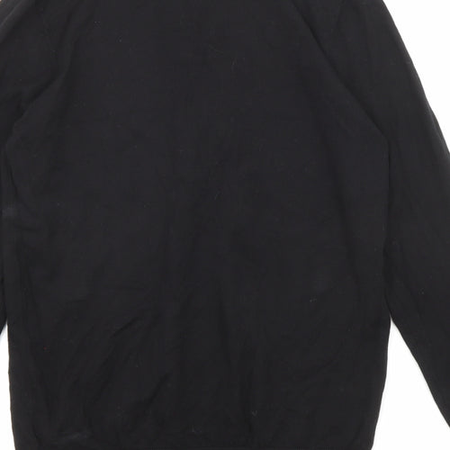 NEXT Mens Black Roll Neck Cotton Pullover Jumper Size S Long Sleeve