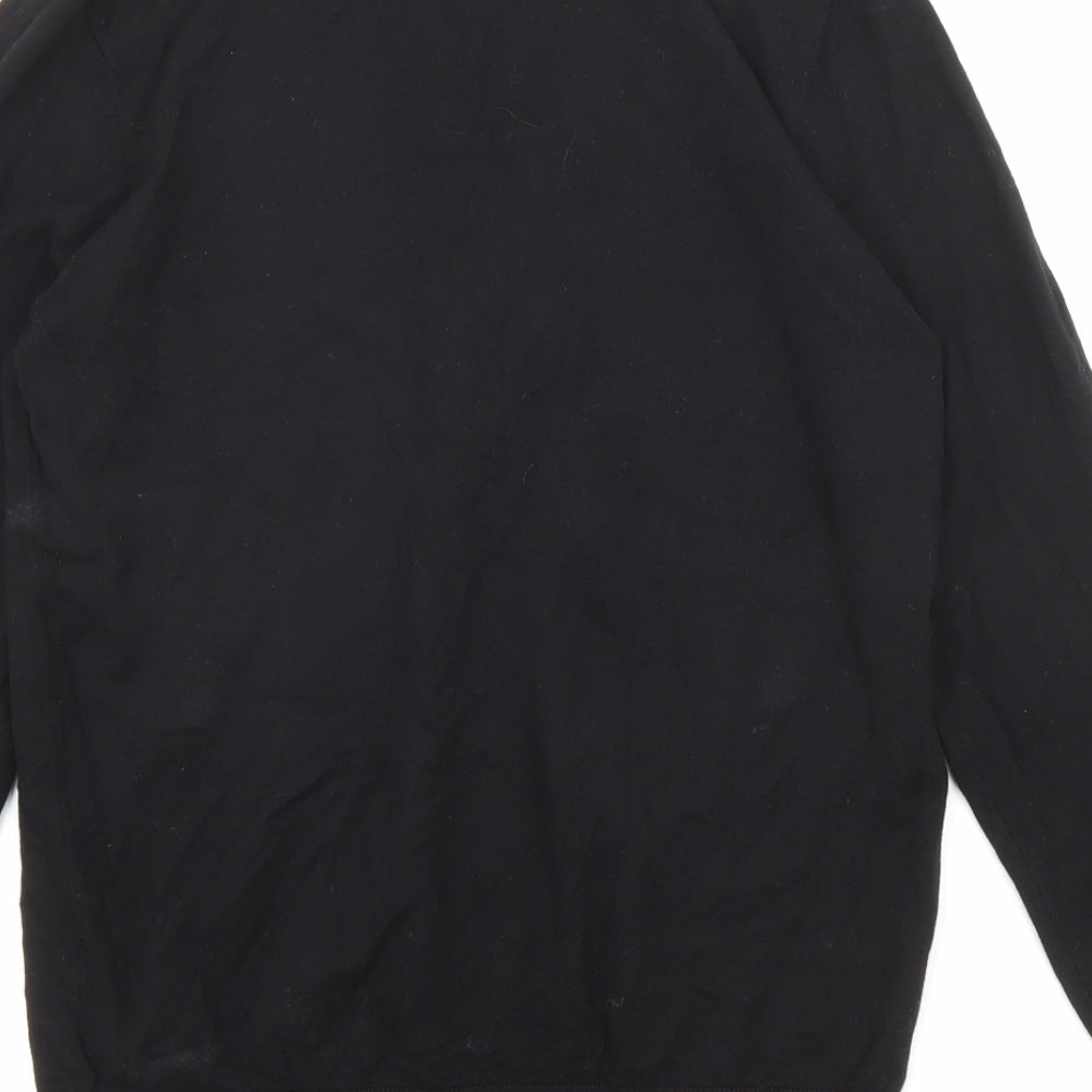 NEXT Mens Black Roll Neck Cotton Pullover Jumper Size S Long Sleeve