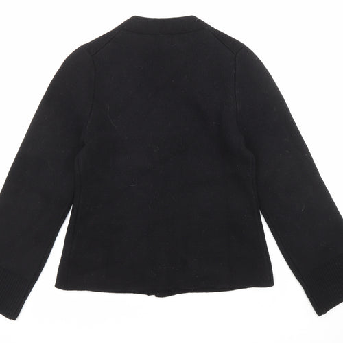 H&M Womens Black V-Neck Wool Cardigan Jumper Size S - Pockets