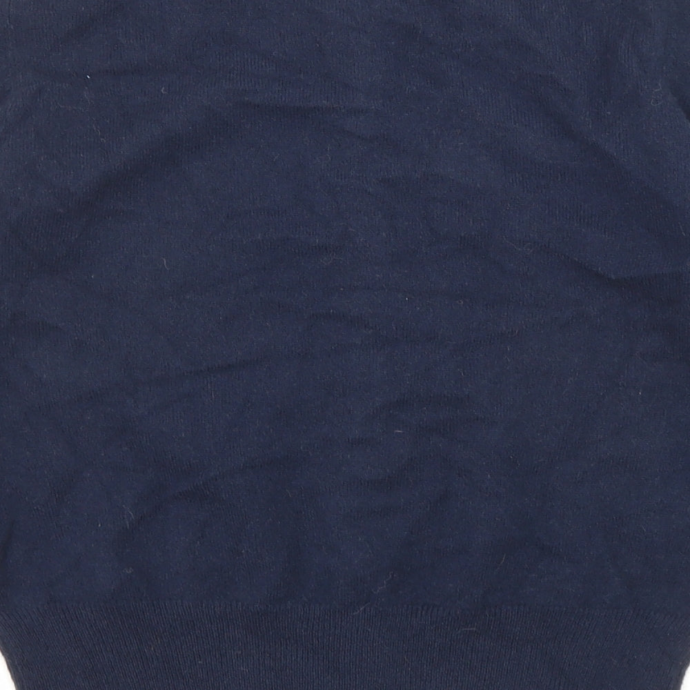 Autograph Womens Blue Crew Neck Cashmere Cardigan Jumper Size 12
