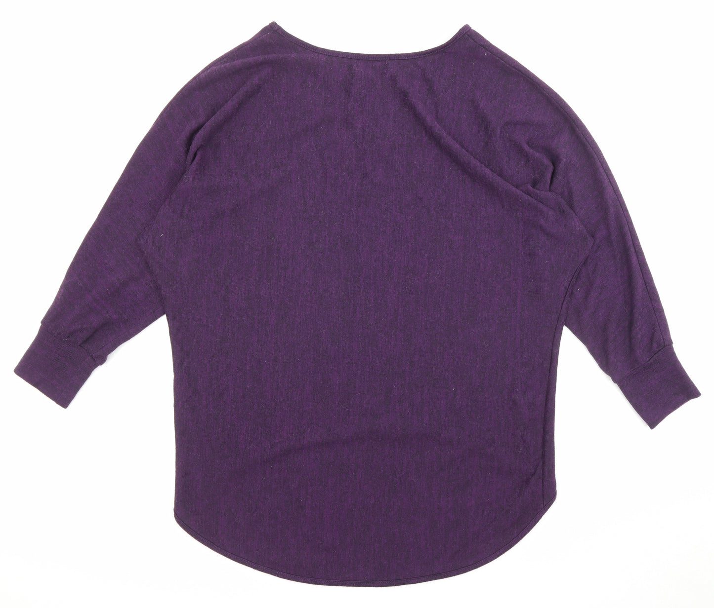 Apricot Womens Purple Boat Neck Polyester Pullover Jumper Size 16