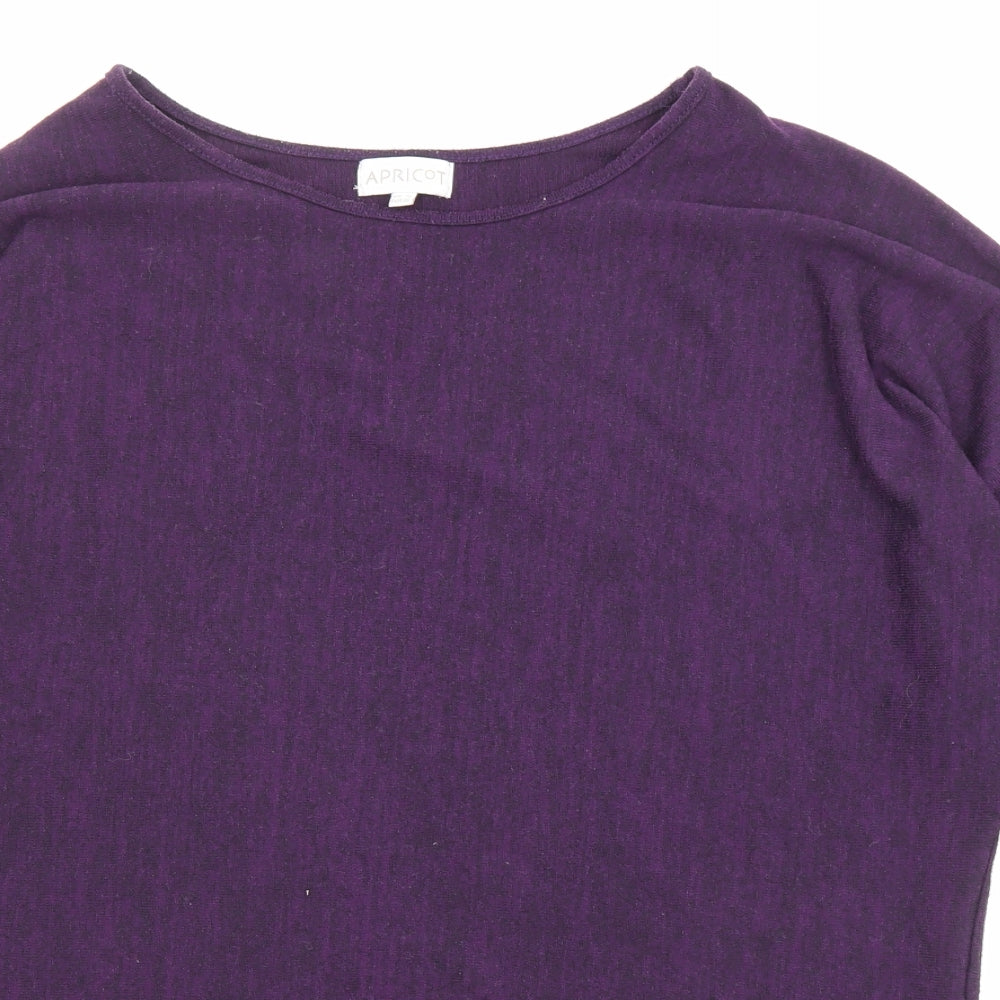 Apricot Womens Purple Boat Neck Polyester Pullover Jumper Size 16