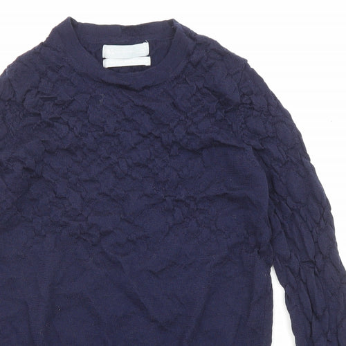 Marks and Spencer Womens Purple Round Neck Wool Pullover Jumper Size 8