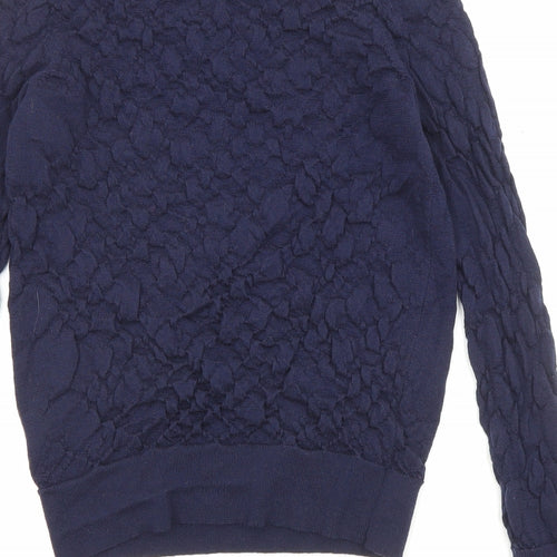Marks and Spencer Womens Purple Round Neck Wool Pullover Jumper Size 8