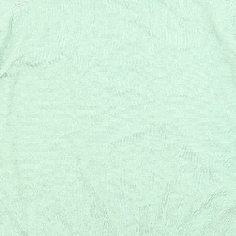 Marks and Spencer Womens Green Roll Neck Wool Pullover Jumper Size 22