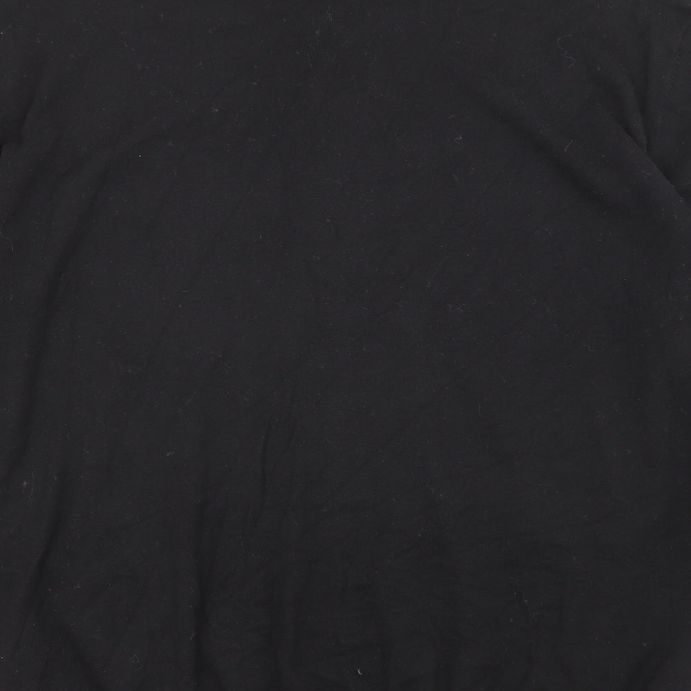NEXT Mens Black High Neck Cotton Full Zip Jumper Size XL Long Sleeve - Pockets
