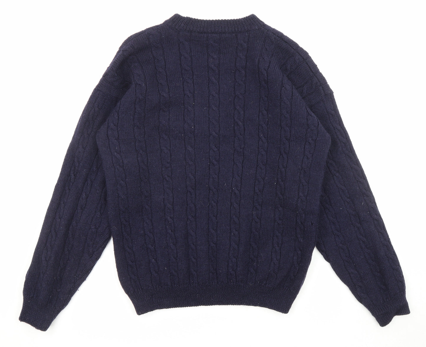 Burton Mens Blue Round Neck Wool Pullover Jumper Size L Long Sleeve