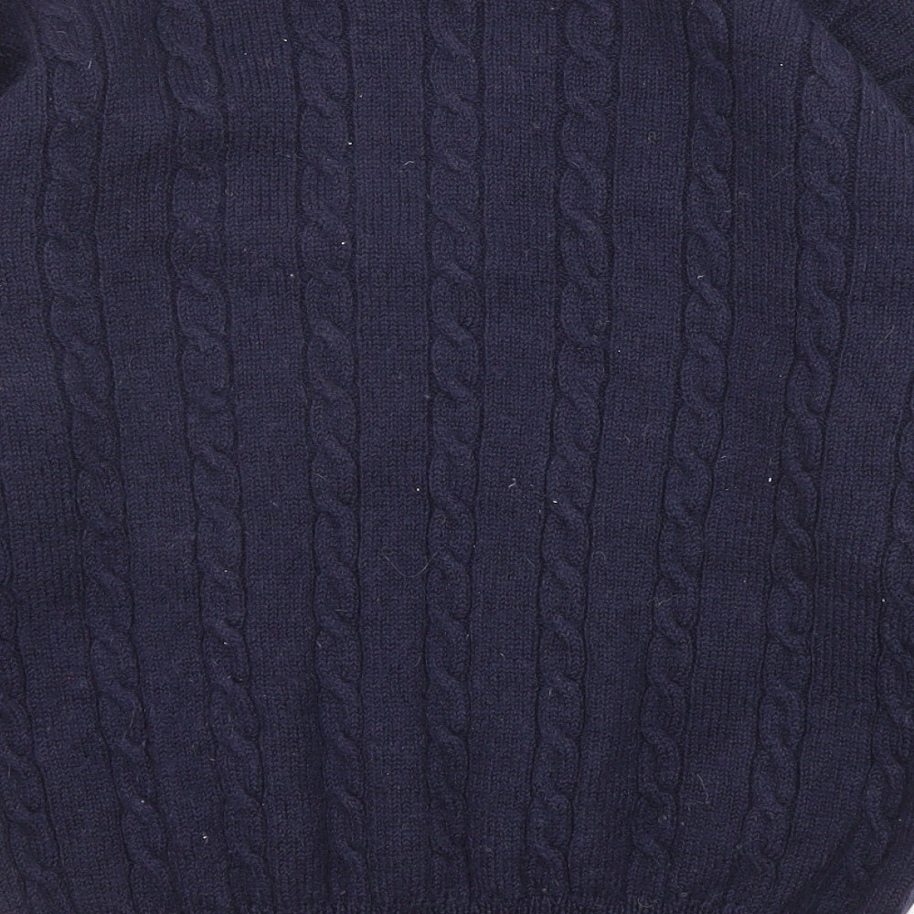 Burton Mens Blue Round Neck Wool Pullover Jumper Size L Long Sleeve